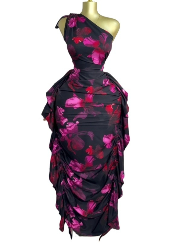 Midi Skirt Floral - Женское облегающее платье миди макси на